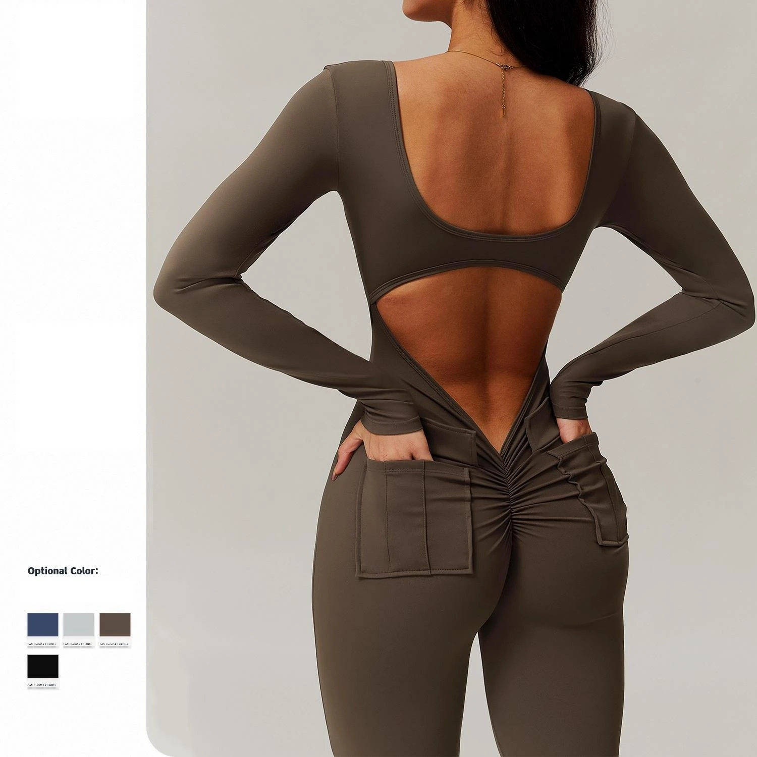 Custom Logo High Quality Women's Gym Set Breathable Solid Pa_01-1787314907474